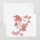 Rosa Liebe Postkarte (Vorne/Hinten)