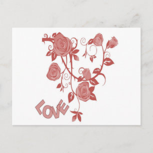 Rosa Liebe Postkarte