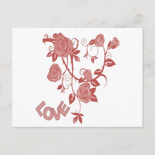 Rosa Liebe Postkarte (Vorderseite)