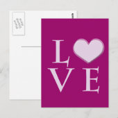rosa Liebe Postkarte (Vorne/Hinten)