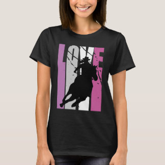 Rosa Liebe Rodeo Barrel Racing Racer Frauenkuh T-Shirt