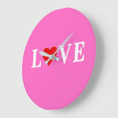 Rosa Liebe Romantisches Elegant Große Wanduhr (Winkel)