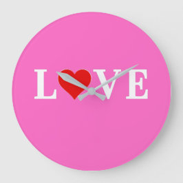 Rosa Liebe Romantisches Elegant Große Wanduhr