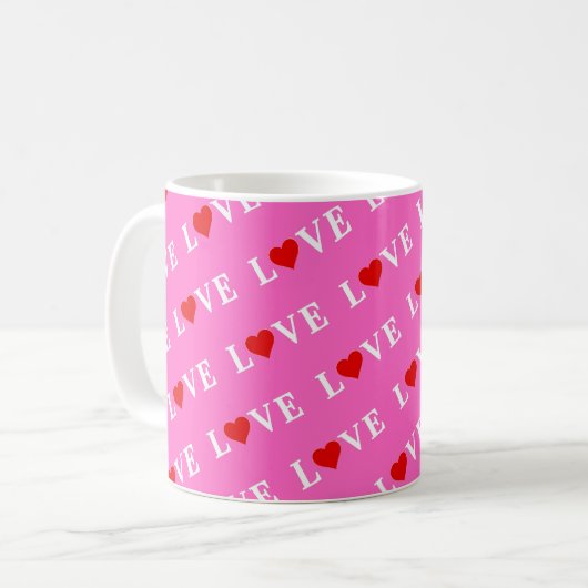Rosa LIEBE Romantisches Elegant Kaffeetasse (Vorderseite Links)