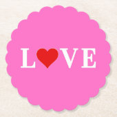 Rosa LIEBE Romantisches Elegant Untersetzer (Vorderseite)