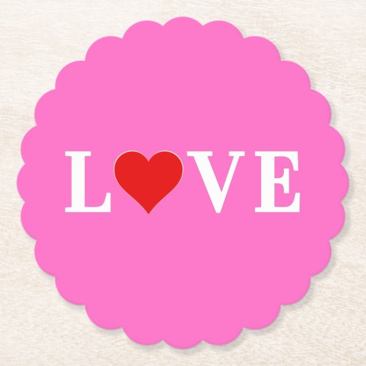 Rosa LIEBE Romantisches Elegant Untersetzer (Vorderseite)