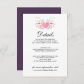 Rosa Liebe | Rustikale Hochzeitdetails Begleitkarte (Vorne/Hinten)