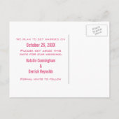 Rosa Liebe Save the Date Maze Postkarte (Rückseite)