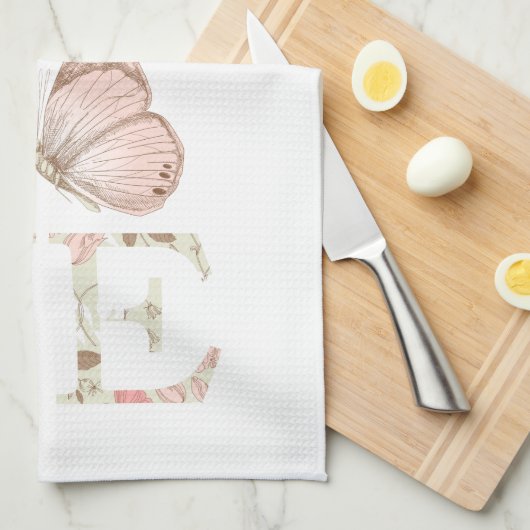 Rosa Liebe Schmetterling Geschirrtuch (Viertel Falte)