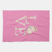 Rosa Liebe Schmetterling Geschirrtuch (Horizontal)