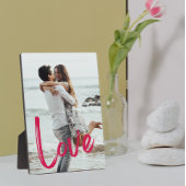 Rosa LIEBE Script Easel Foto Frameless Fotoplatte