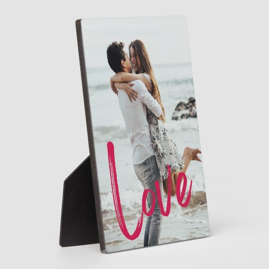 Rosa LIEBE Script Easel Foto Frameless Fotoplatte (Seite)