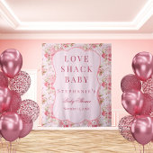 Rosa Liebe Shack Baby Duschkabine Foto Stand Hinte Wandteppich