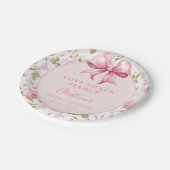 Rosa Liebe Shack Verlobte Brautparty Pappteller (Schrägansicht)