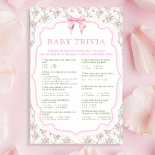 Rosa Liebe Shack Vintag Baby Trivia Game
