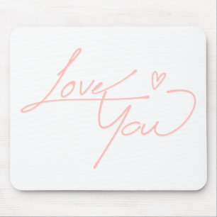 Rosa Liebe Sie handschreiben transparente Quote Mousepad