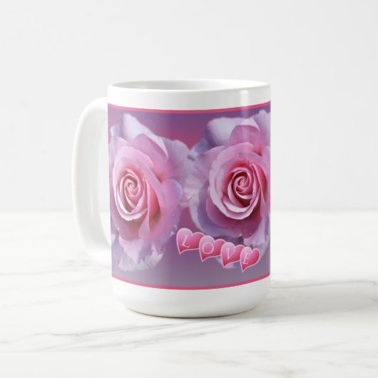 Rosa Liebe Tasse (Vorderseite Links)