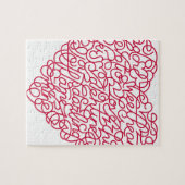 Rosa Liebe-Text-Herz Puzzle (Horizontal)