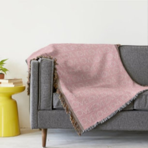 Rosa Liebe Typografie Valentine's Day Throw Blanke Decke
