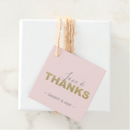 Rosa Liebe und Dank für die Tags Geschenkanhänger