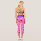 Rosa LIEBE und Herz Girly Chic Moderne Elegante Capri Leggings (Rückseite)