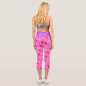 Rosa LIEBE und Herz Girly Chic Moderne Elegante Capri Leggings (Rückseite)