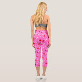 Rosa LIEBE und Herz Girly Chic Moderne Elegante Capri Leggings (Rückseite)