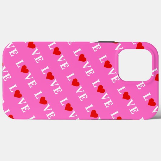 Rosa LIEBE und Herz Moderner Chic Case-Mate iPhone Hülle (Rückseite (Horizontal))
