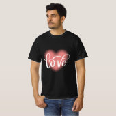 Rosa Liebe Weißes Herz Valentinstag T - Shirt (Vorne ganz)