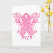 Rosa Liebe Wings Karte (Gelbe Blume)