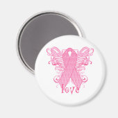 Rosa Liebe Wings Magnet (Vorderseite/Rückseite)