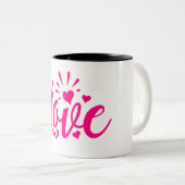 Rosa Liebe Zweifarbige Tasse (VorderseiteRechts)