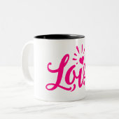 Rosa Liebe Zweifarbige Tasse (Vorderseite Links)