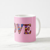 Rosa Liebes-Emoji-Kaffeetasse Kaffeetasse (VorderseiteRechts)