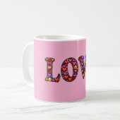 Rosa Liebes-Emoji-Kaffeetasse Kaffeetasse (Vorderseite Links)