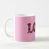 Rosa Liebes-Emoji-Kaffeetasse Kaffeetasse (Links)