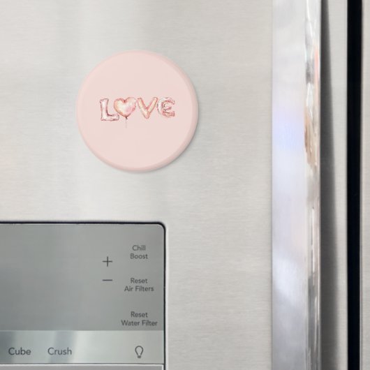 Rosa Liebes-Herzballon Magnet (In Situ (Kühlschrank))