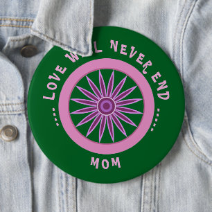 ROSA LIEBESGESCHENK FÜR MUTTER, MUTTERTAG, GEBURTS BUTTON
