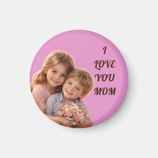 ROSA LIEBESGESCHENK FÜR MUTTER, MUTTERTAG, GEBURTS MAGNET (Vorne)