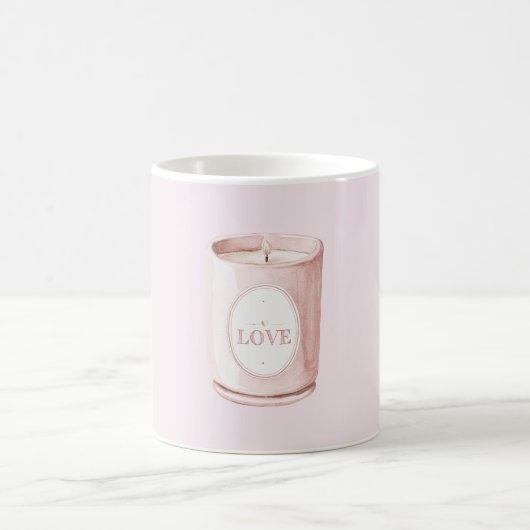 Rosa Liebeskerze Kaffeetasse (Mittel)