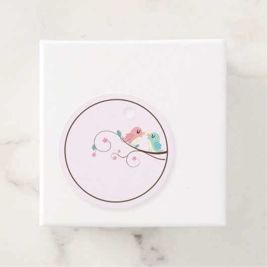 Rosa Liebesvögel Geschenkanhänger (Beispiel)