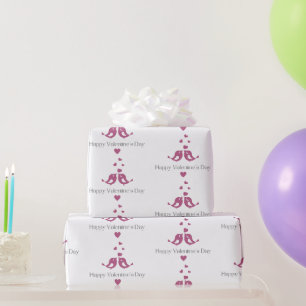 Rosa Liebesvögel Valentins-Tasse, Romantisches Ges Geschenkpapier