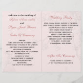 Rosa-Liebling-Bircage-Bi-Falte Hochzeitsprogramm (Rückseite)