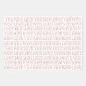 Rosa Liebst Du Mutter Herzen Muttertag Geschenkpapier Set (Vorderseite)