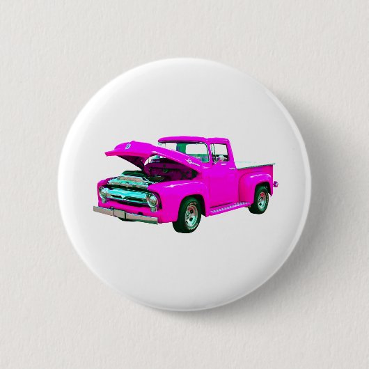 rosa Lieferwagen Button (Vorderseite)