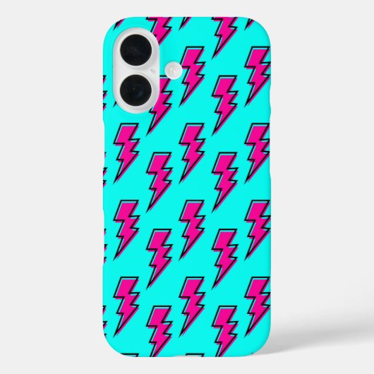 Rosa Lightning Volt Handyhülle 80er Design Case-Mate iPhone Hülle (Rückseite)