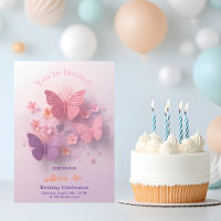 Rosa lila 3D Schmetterling Mädchen Geburtstag