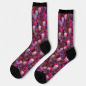 Rosa Lila Abstrakte 3D-Effekte Cubes Socken (Linkes Detail)