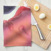 Rosa Lila Abstrakte Acrylsäure-Blume Geschirrtuch (Viertel Falte)