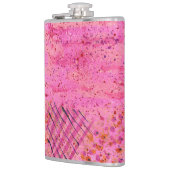 Rosa lila abstrakte Edelstahl-Flasche Flachmann (Links)
